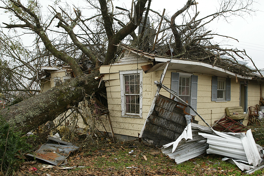 A house destroyed by a storm